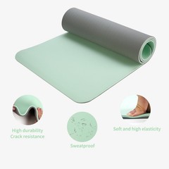 8mm TPE Yoga Mat for Beginners, Thick Non-Slip Cushioned Exercise Mat with Ca…