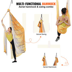 5.5 Yards Aerial Yoga Hammock & Swing Nylon Fabric Full Rigging Hardware for Ant