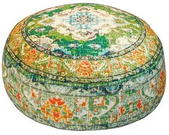 Indian Yoga Décor Pouf Cover Green Round Green Floor Pillow Case Room D