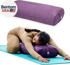 Gaiam round Yoga Bolster Pillow, Soft Meditation Cushion for Yoga, Massage and B