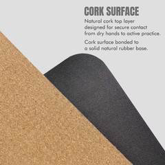 Hot Yoga Mat – Natural Cork Surface, NonSlip Grip for Sweat, Natural Rubber B…