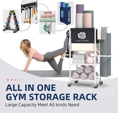 Yoga Mat Storage Rack，Home Gym Storage Rack Gym Workout Equipment Storage