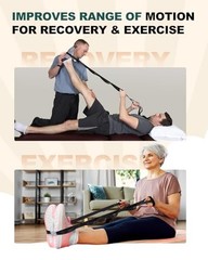 Trideer Non-Elastic Yoga Stretch Strap with Loops for Therapy & Mobility