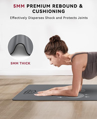 Large Yoga Mat 72″X30″ – 5Mm Thick PU Top & Rubber Bottom – Non-Slip Wide Exerci