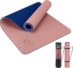 Gruper Yoga Mat Non Slip, Eco Friendly Fitness Exercise Mat with Carrying Strap,