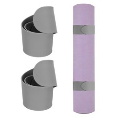2Pcs Yoga Mat Strap Slap Band One Snap Yoga Mat Slap Band, Gray