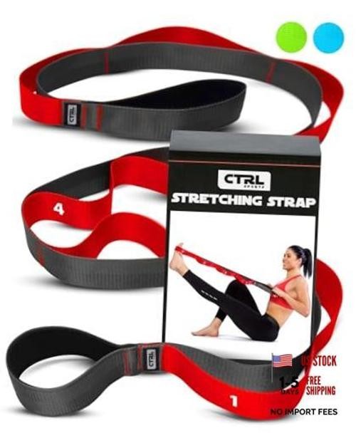 Stretching Strap with Loops – Non Elastic Stretch Band for 10 Loops – Red
