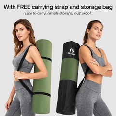Thick Yoga Mat Non Slip, Large Size 72″ L x 32″ W x 0.6″ TH, Premium Exercise…