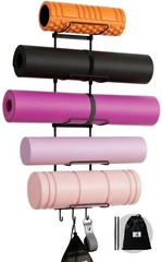 Slim Panda Yoga Mat Holder Wall Mount With Mesh Bag,Yoga Accessories Storage …