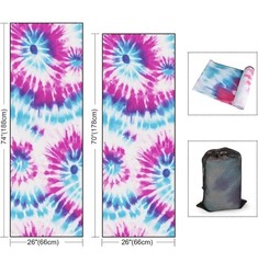 74″ Star Tie Dye Yoga Towel Corner Pockets Non-slip Hot Yoga Mat Cover NEW W/bag