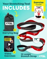 Stretching Strap with Loops – Non Elastic Stretch Band for Physical Therapy, …