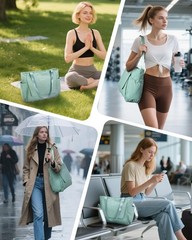 Yoga Mat Bag Tote Gym Women Men Waterproof Wet Pocket HookAndLoop Storage