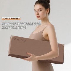 Foldable Fitness Yoga Mat 2/5″ 10MM Extra Thick SGS Certified Non-Slip TPE
