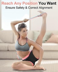 Yoga Strap 8 Feet Blue Match Extra Safe Adjustable D Ring Buckle for Stretching