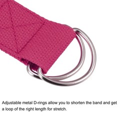 Yoga Strap-6FT Stretch Band with D-Ring for Pilates Stretch Workout, Rose Red