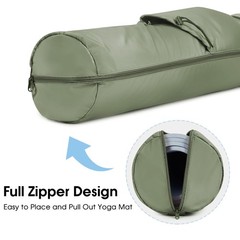 Yoga Mat Bag Full Zip Cargo Carrier With Water Bottle Pocket Wet Storage Gym
