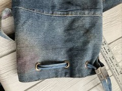 Yoga Mat Carry Bag Shoulder Boho OOAK Retro Distressed Upcycle Denim Blue Jeans