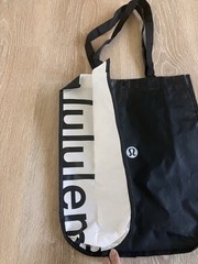 Lululemon Large Reusable Tote Carryall Gym Bag Black 14 x 16