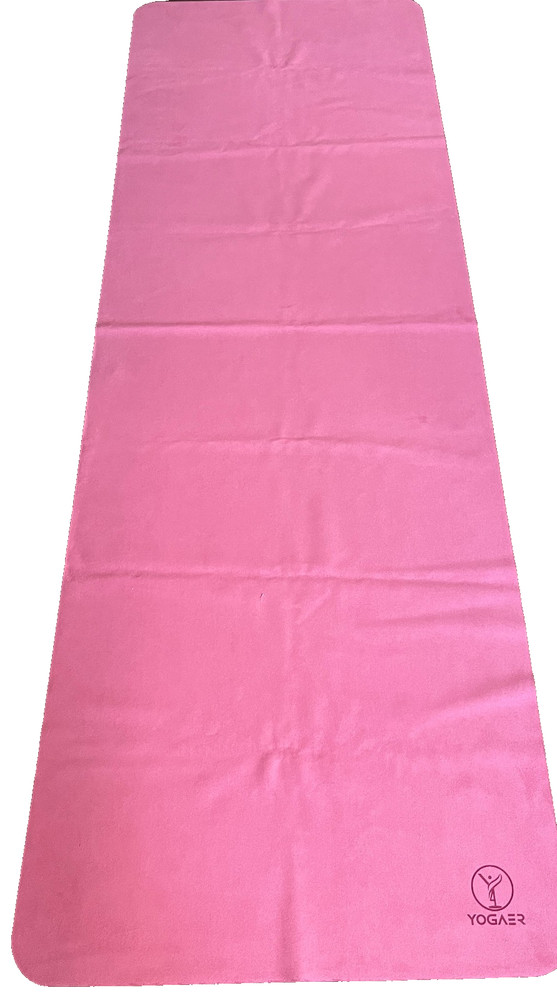 YOGAER Travel Yoga Mat Foldable Thin Mats for Travelling PINK 71.5″ x 24″