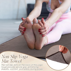 3 Pack Hot Yoga Mat Towel Non Slip Microfiber Pilates Towel with Grip Dots & Ela