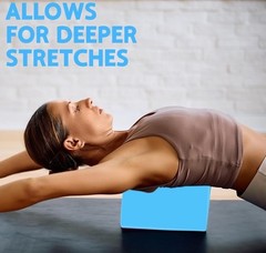 Blue Eva Foam Yoga Block With Yoga Strap