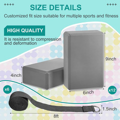 18 Pcs Yoga Blocks and Strap Set Include 12 EVA Foam Yoga Blocks Bulk