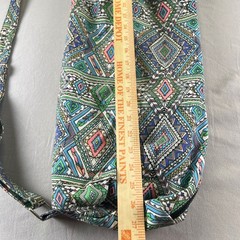 Boence Yoga Mat Bag Canvas Carrier Geometric Tribal Print Blue Green Adjustable