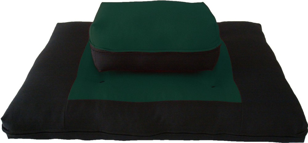 Zafu Zabuton Meditation Yoga Posture Exercise Cushions, Sit Kneel Hunter/Black