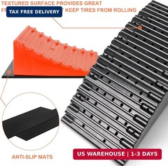 RELIANCER RV Camper Leveler Kit-2 Curved Levelers,2 Wheel Chocks,RV Leveling Blo