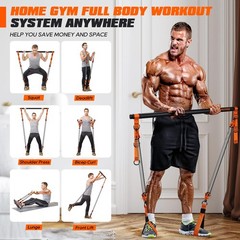 KUTIZE Pilates Bar Kit with Resistance Bands, 1-Orange
