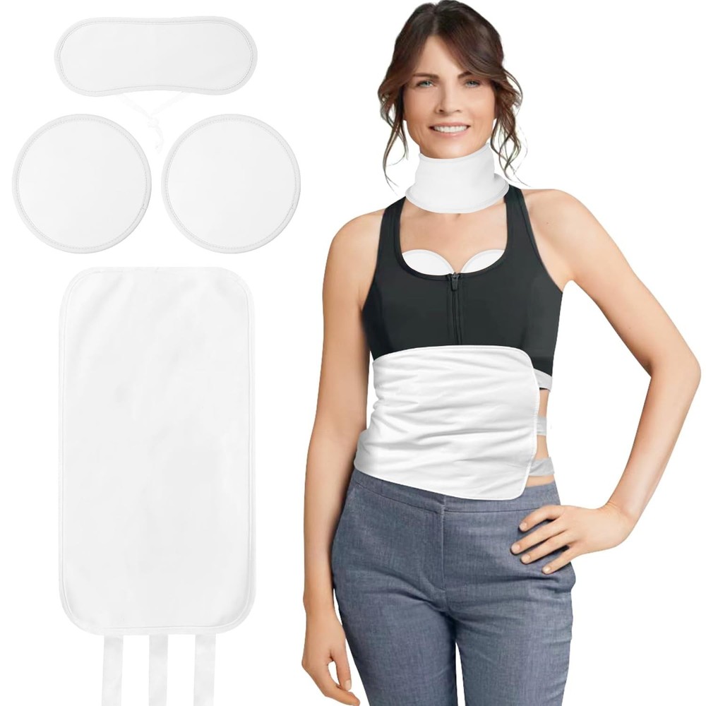 4 Pcs Castor Oil Pack Wrap Organic Cotton for Stomach, Neck, Breast, Belly,…