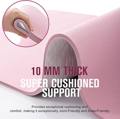 Extra Thick Non-Slip Yoga Mat 10MM – Eco-Friendly Rubber & TPE with Strap