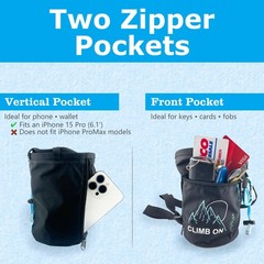 Chalk Bag + Ball for Rock Climbing, Bouldering, Top Rope | Climb Blue