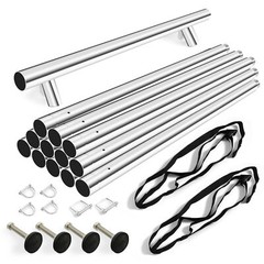 Silver Portable Aerial Stand Rig Frame Yoga Swing Bar w/20Ft Red Yoga Swing