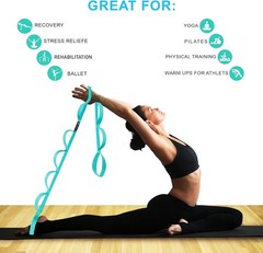 Durable 76” Stretch Strap with 10 Loops for Yoga & Physical Therapy
