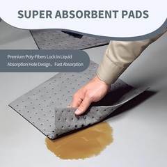 Oil Absorbent Pads – 9.8 x 13 Inch-Universal Leak, Drip, and Spill 10 x 13 Inch
