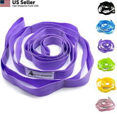 Stretching Strap Yoga with Loops, Stretch 75 inches x 1 inch, Purple