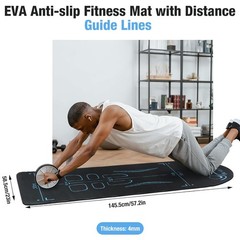 Exercise Equipment Mat for Ab Roller Wheel, Non-Slip Exercise Mat Extra Long …
