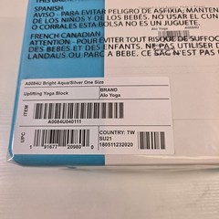 Alo Yoga Uplifting Yoga Block Bright Aqua Silver Logo A0084U NEW