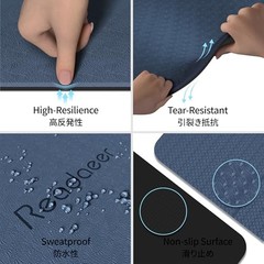 Foldable Yoga Mat for Travel Folding Yoga Mat 6mm Thick with Carrying Blue