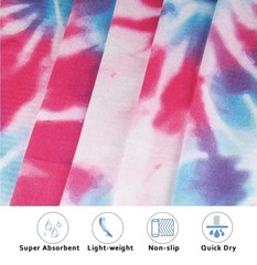 74″ Star Tie Dye Yoga Towel Corner Pockets Non-slip Hot Yoga Mat Cover NEW W/bag