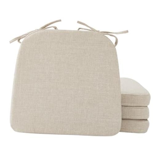 Chair Cushions for Dining Chairs, 2″ Thick Seat 4 Count(Pack of 1) Beige