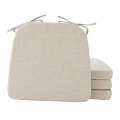 Chair Cushions for Dining Chairs, 2″ Thick Seat 4 Count(Pack of 1) Beige