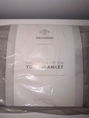 Halfmoon Handwoven Cotton Yoga Blanket Gray 60 x 80 in Unisex Adults