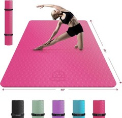 Extra Large Yoga Mat 72″x48″/78″x54″ 1/4″ & 1/3″ Thick Non-Slip Durable