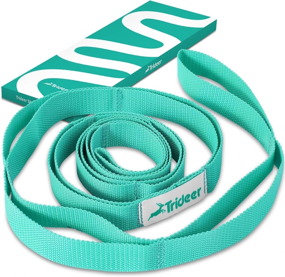 Trideer Stretching Strap Yoga Strap Yoga Band for Physical Therapy, 10 Loop Non-