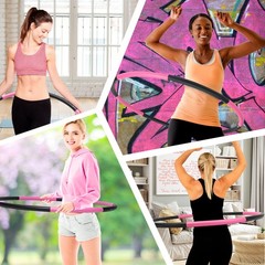 Weighted Fitness Hoop for Adults Beginners, 2lb Hula Hoop for Fun Exercise, 8…