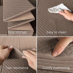 Foldable Yoga Exercise Mat, 6mm/8mm/10mm/12mm Thickness, 72 x 24 Inch – Light…