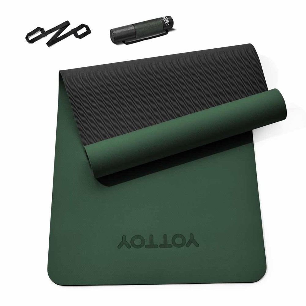 Yoga Mat, Non-Slip TPE Exercise Mat (1/4 Inch) for Pilates, Fitness & Barefoo…