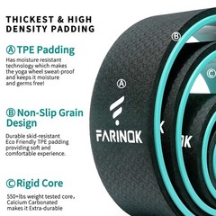 Yoga Wheel Set of 3+1, Upgraded 10MM Thick Back Wheels for Pain Relief & Stre…